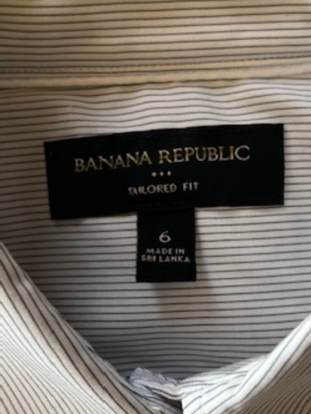Banana Republic Tailored-Fit White/Grey Stripes Shirt Woman's Size 6 - Picture 6 of 9